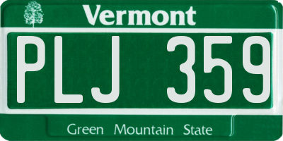 VT license plate PLJ359