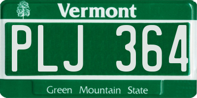 VT license plate PLJ364