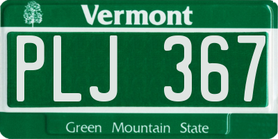 VT license plate PLJ367