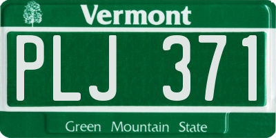 VT license plate PLJ371