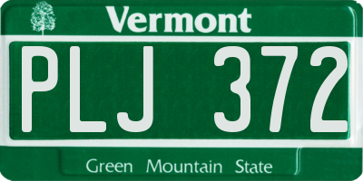 VT license plate PLJ372