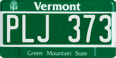 VT license plate PLJ373