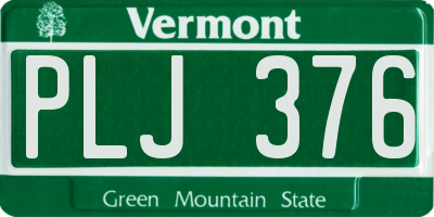 VT license plate PLJ376