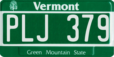 VT license plate PLJ379