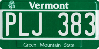 VT license plate PLJ383