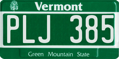 VT license plate PLJ385