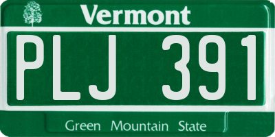 VT license plate PLJ391