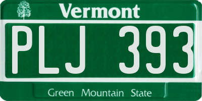 VT license plate PLJ393