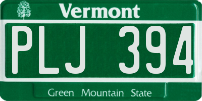 VT license plate PLJ394