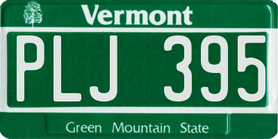 VT license plate PLJ395