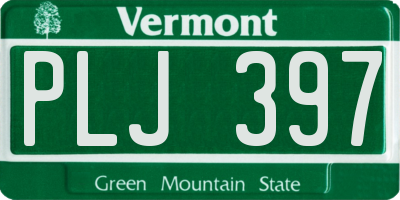 VT license plate PLJ397