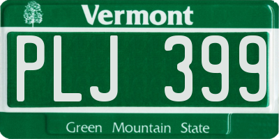 VT license plate PLJ399