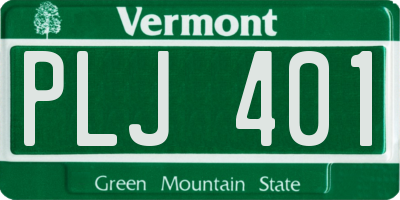 VT license plate PLJ401