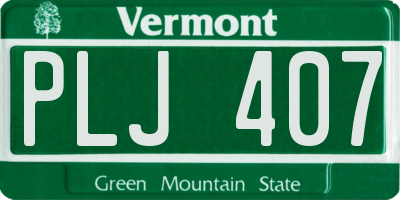 VT license plate PLJ407