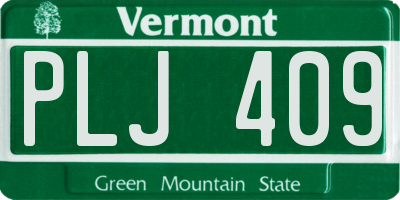 VT license plate PLJ409