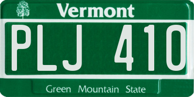 VT license plate PLJ410