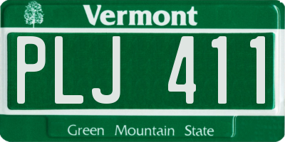 VT license plate PLJ411
