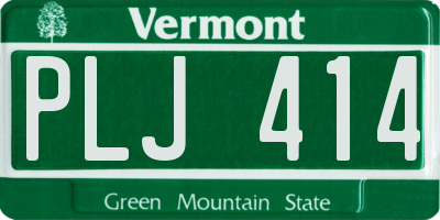 VT license plate PLJ414