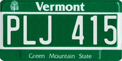 VT license plate PLJ415
