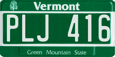 VT license plate PLJ416
