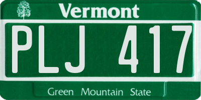 VT license plate PLJ417