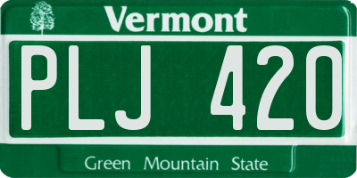 VT license plate PLJ420