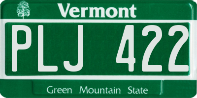 VT license plate PLJ422