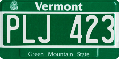 VT license plate PLJ423