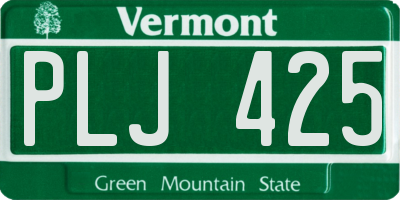 VT license plate PLJ425