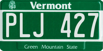 VT license plate PLJ427