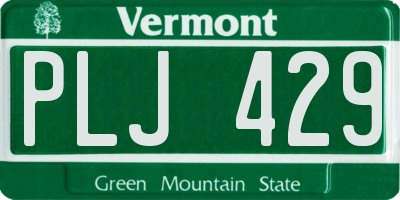 VT license plate PLJ429