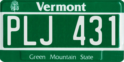 VT license plate PLJ431