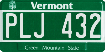 VT license plate PLJ432