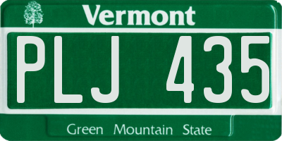 VT license plate PLJ435