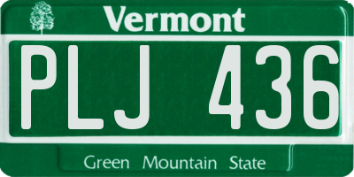 VT license plate PLJ436