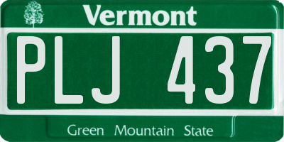 VT license plate PLJ437