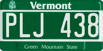 VT license plate PLJ438