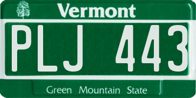 VT license plate PLJ443