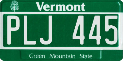 VT license plate PLJ445