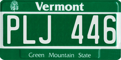 VT license plate PLJ446