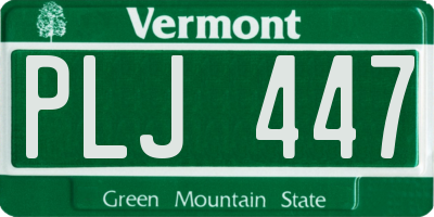 VT license plate PLJ447