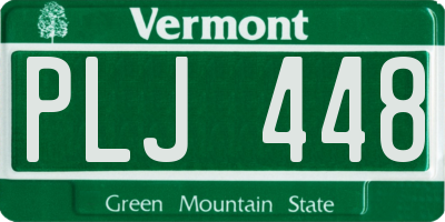 VT license plate PLJ448