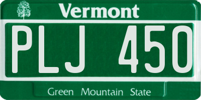 VT license plate PLJ450