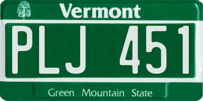 VT license plate PLJ451