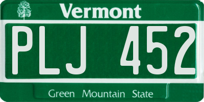 VT license plate PLJ452