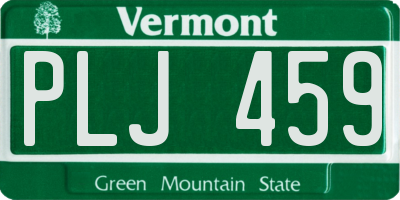 VT license plate PLJ459