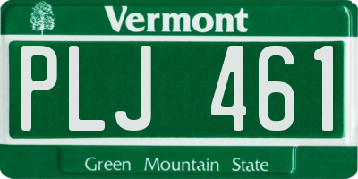VT license plate PLJ461