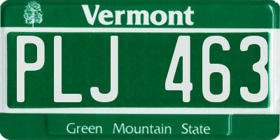 VT license plate PLJ463