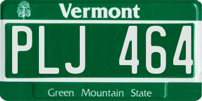 VT license plate PLJ464
