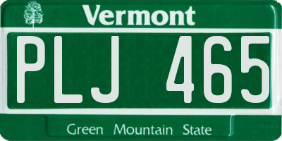 VT license plate PLJ465